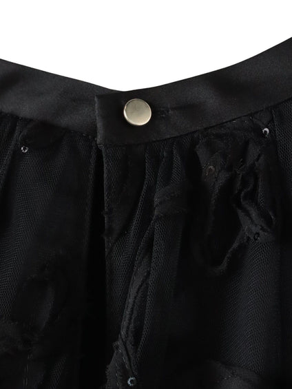 スパンコールテープチュールブラウス