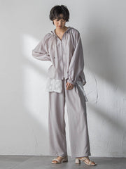 【一瞬で楽とキレイを叶える】タンブラーブッチャーイージーワイドパンツ≪セットアップ対応≫