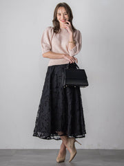 スパンコールテープチュールスカート