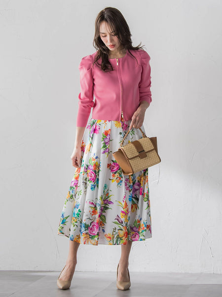 パフスリーブダブルジップブルゾン