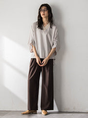 【一瞬で楽とキレイを叶える】タンブラーブッチャーイージーワイドパンツ≪セットアップ対応≫