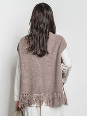 カシミヤシルクフリンジベスト