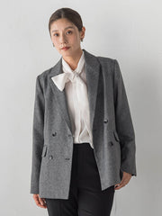 10分袖フィネスボイルボウタイブラウス