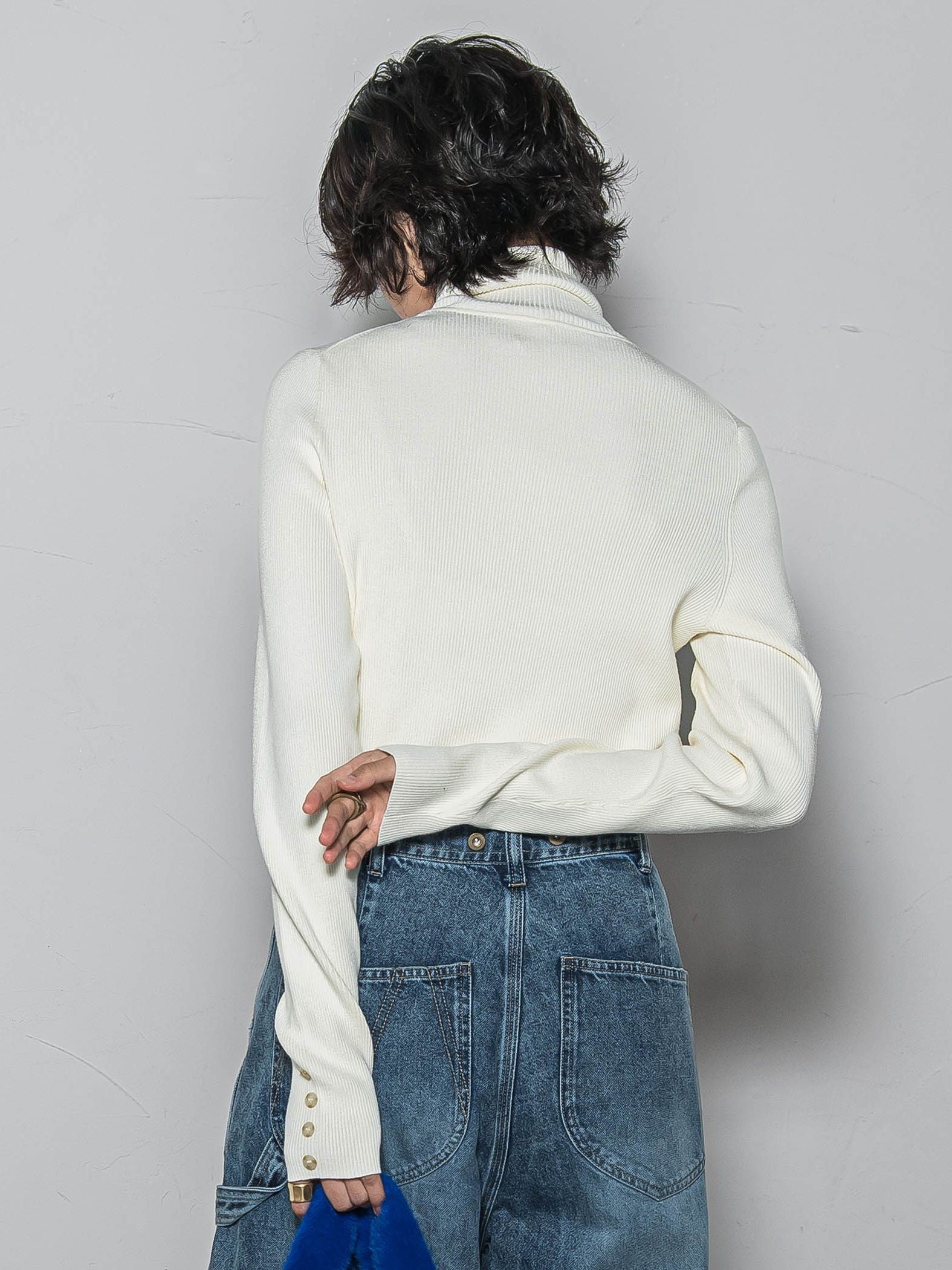 リブタートルニットプルオーバー≪手洗い可能≫