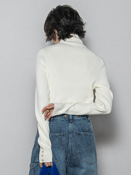 リブタートルニットプルオーバー≪手洗い可能≫