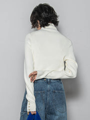 リブタートルニットプルオーバー≪手洗い可能≫