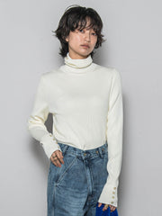 リブタートルニットプルオーバー≪手洗い可能≫