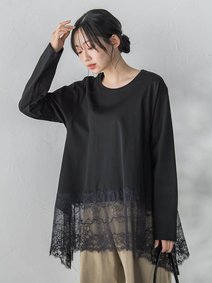 レースコンビカットソー