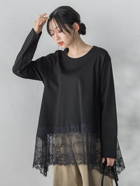 レースコンビカットソー
