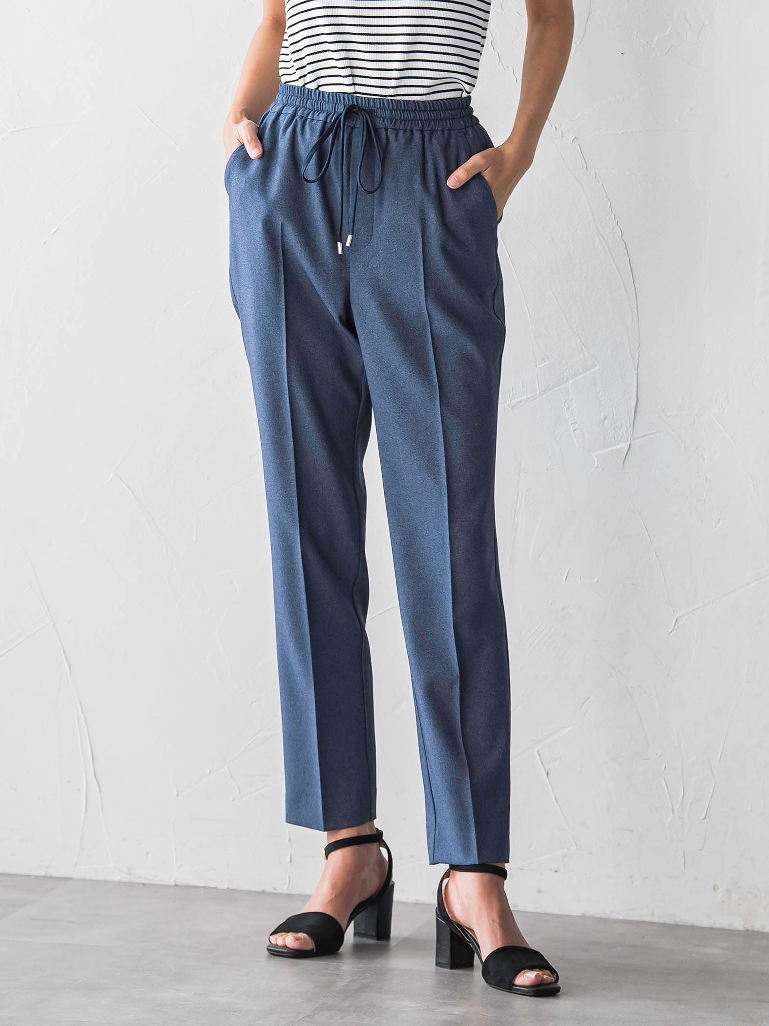 【大きいサイズ】まるーでデニムテーパードパンツ