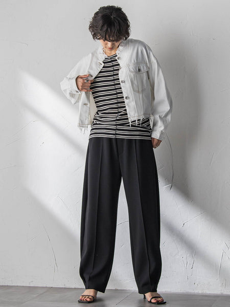 ”肌が喜ぶ”前後2WAYクルーネックロンT≪手洗い可能≫