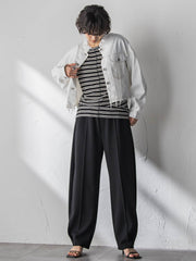 ”肌が喜ぶ”前後2WAYクルーネックロンT≪手洗い可能≫