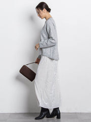 スパンコールクルーネックニット≪洗える≫