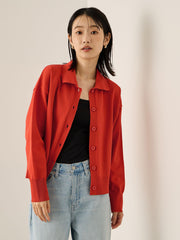 スポンディッシュポロニットトップス≪手洗い可能≫