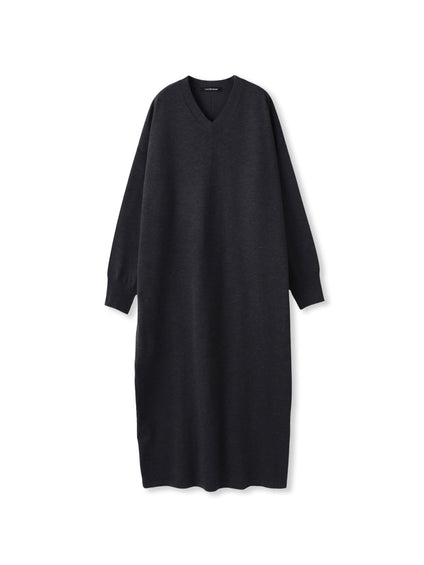 【WEB限定】Vネックニットワンピース≪丈長めあり/手洗い可能≫