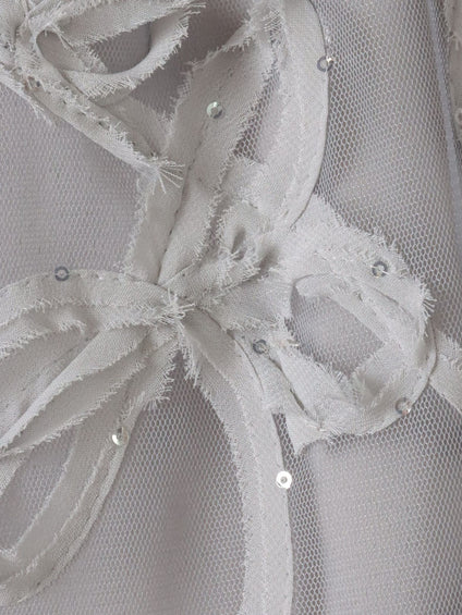 スパンコールテープチュールブラウス