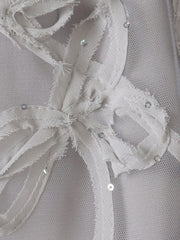 スパンコールテープチュールブラウス