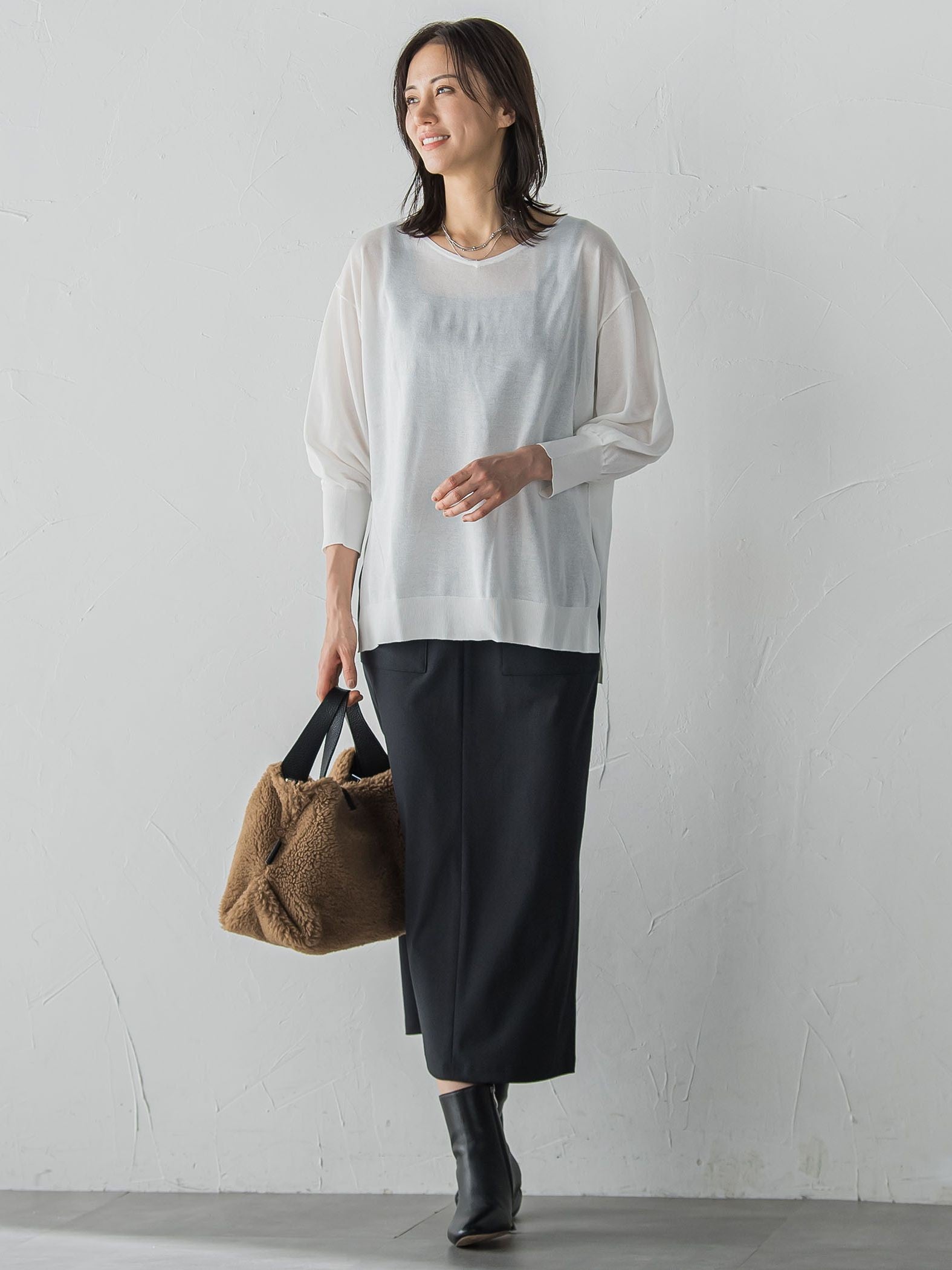 【WEB限定】Active Beautyナロースカート≪洗濯機で洗える≫