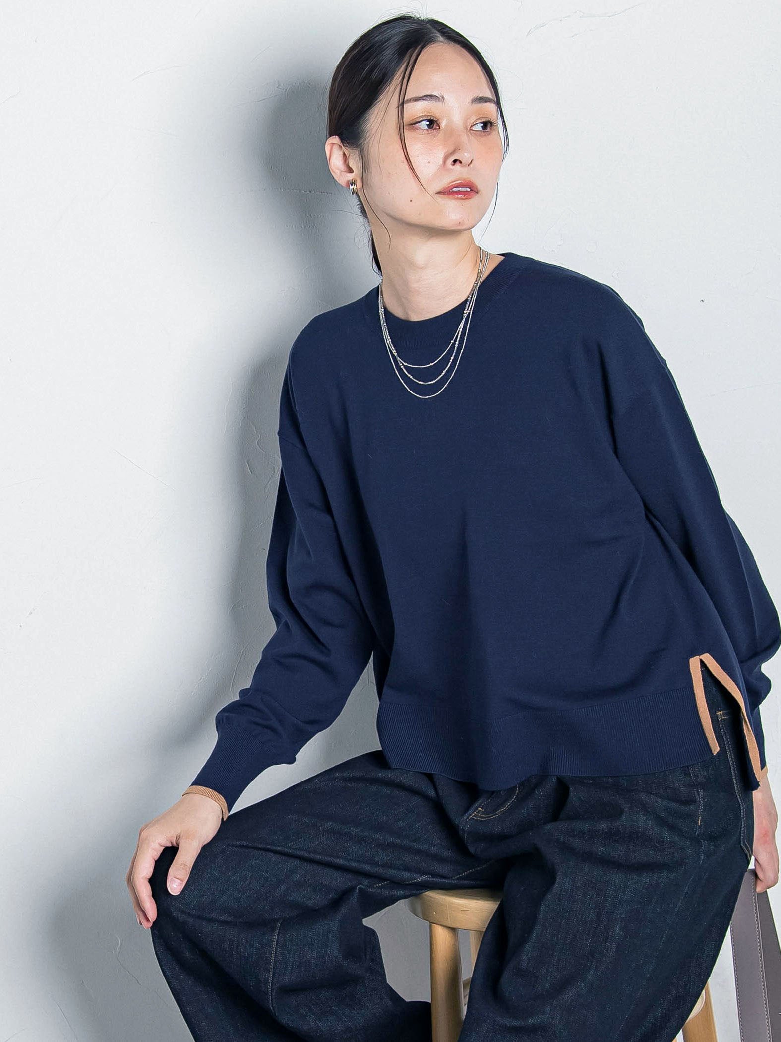 【WEB限定】カラー配色ニット≪洗える≫