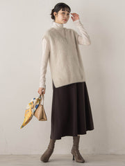 【WEB限定】ライトジャージメルトンスカート≪手洗い可能≫
