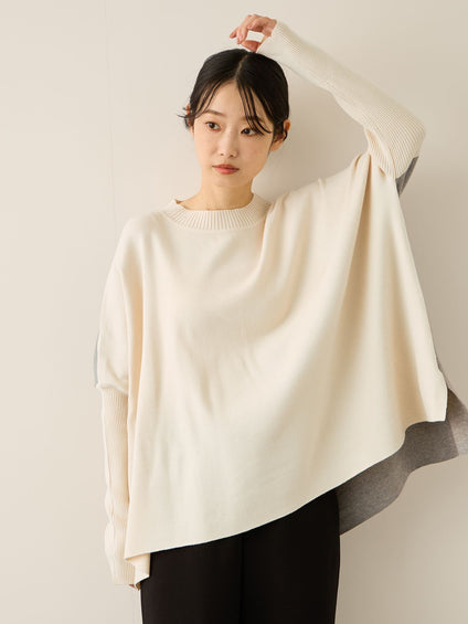 バイカラードルマンニットプルオーバー≪手洗い可能≫