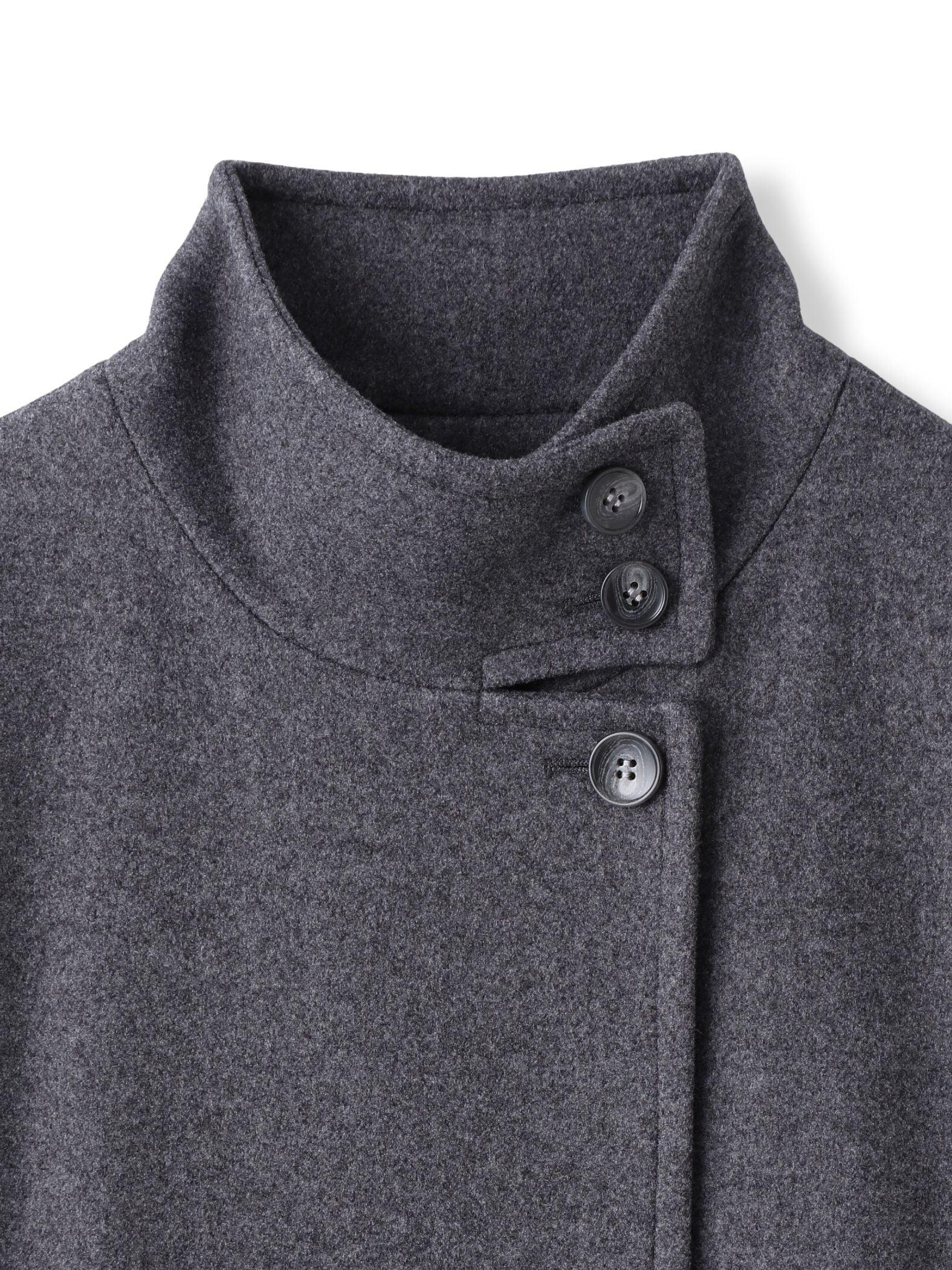 ライトジャージメルトンスタンドカラーロングコート