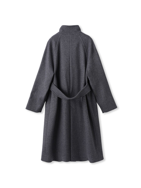 ライトジャージメルトンスタンドカラーロングコート