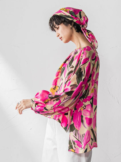 IPEKERフラワープリントフレアブラウス