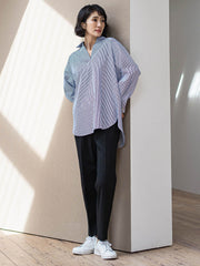 【WEB限定/大きいサイズ】”すっきり快適な履き心地”テーパードパンツ≪洗濯機で洗える≫