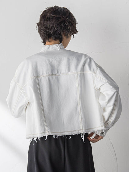 デニムショートジャケット≪洗濯機で洗える≫