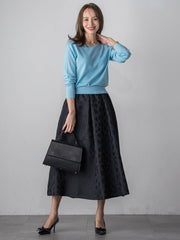 【WEB限定】レオパードジャガードスカート