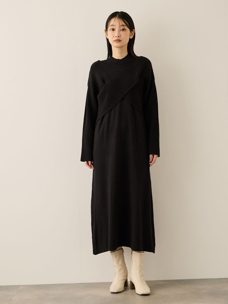 カシュクールニットアンサンブルワンピース≪手洗い可能≫