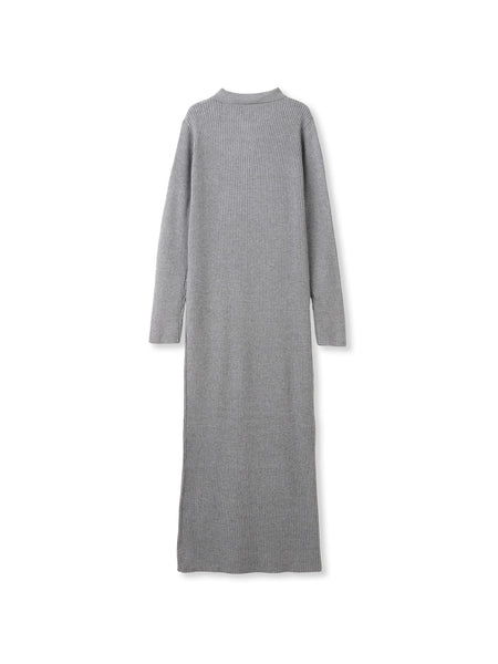 ポロカラーリブニットワンピース≪手洗い可能≫