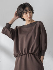 ボートネックドロストヘムスカートセットアップ