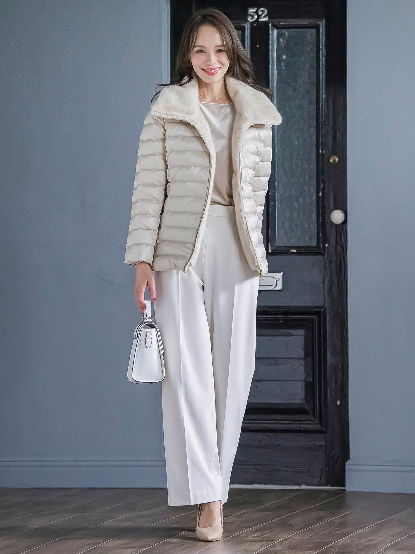 キラキラボタンワイドパンツ≪手洗い可能≫