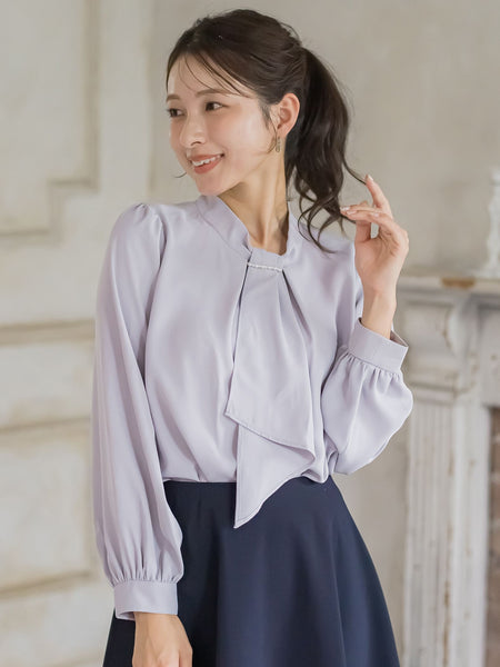 冬ギフト セ パール付きボウタイブラウス≪洗濯機で洗える≫ COURT QUEENS | トップス