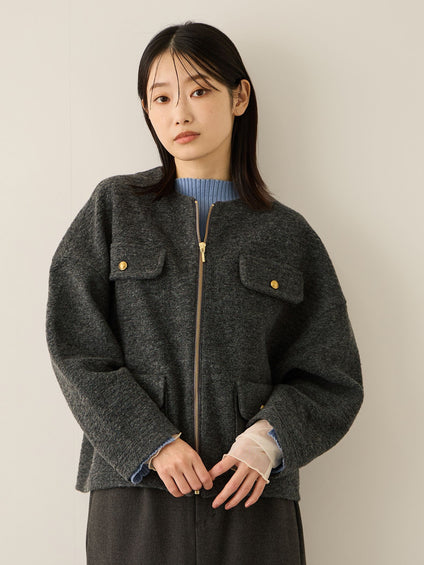 イタリアンエアリー4ポケットZIPブルゾン≪手洗い可能≫
