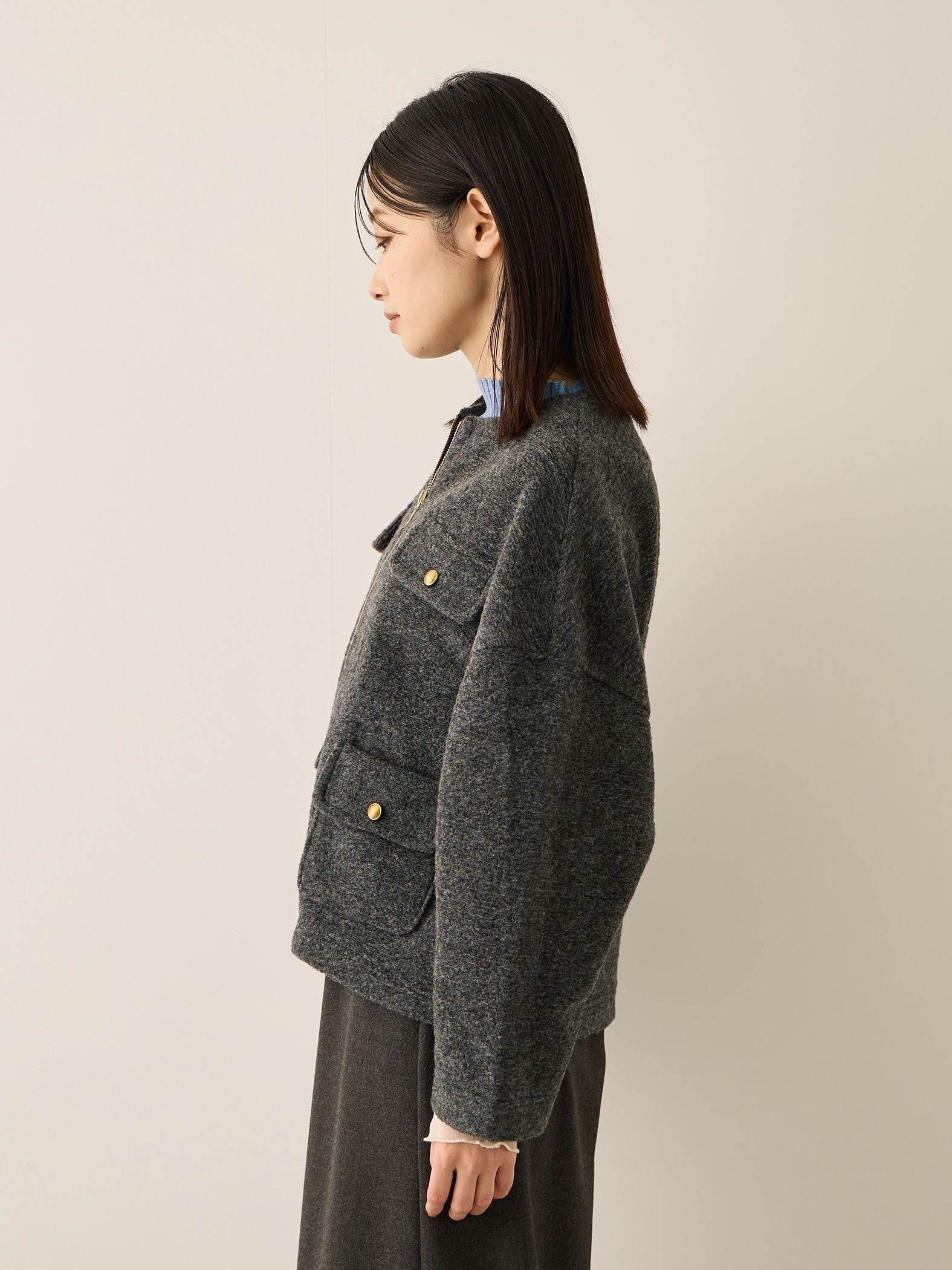 イタリアンエアリー4ポケットZIPブルゾン≪手洗い可能≫