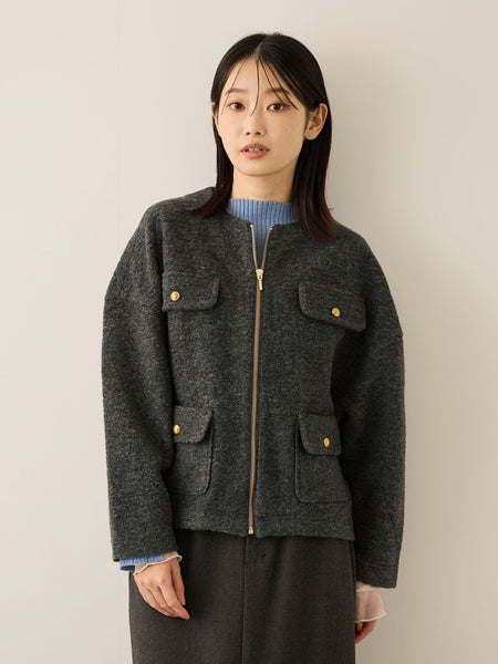 イタリアンエアリー4ポケットZIPブルゾン≪手洗い可能≫