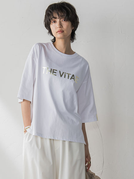 箔プリントロゴTシャツ≪手洗い可能≫
