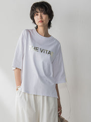 箔プリントロゴTシャツ≪手洗い可能≫