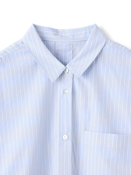 コットンポプリン2WAYストライプシャツ