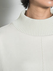 【WEB限定】スウェード×リブモックネックワンピース≪手洗い可能≫