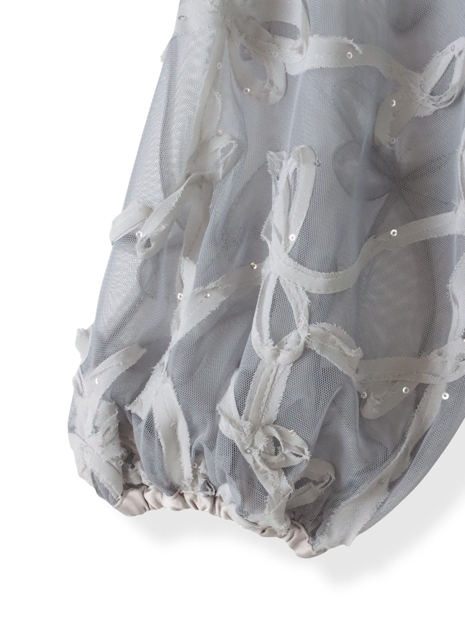 スパンコールテープチュールブラウス