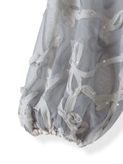 スパンコールテープチュールブラウス