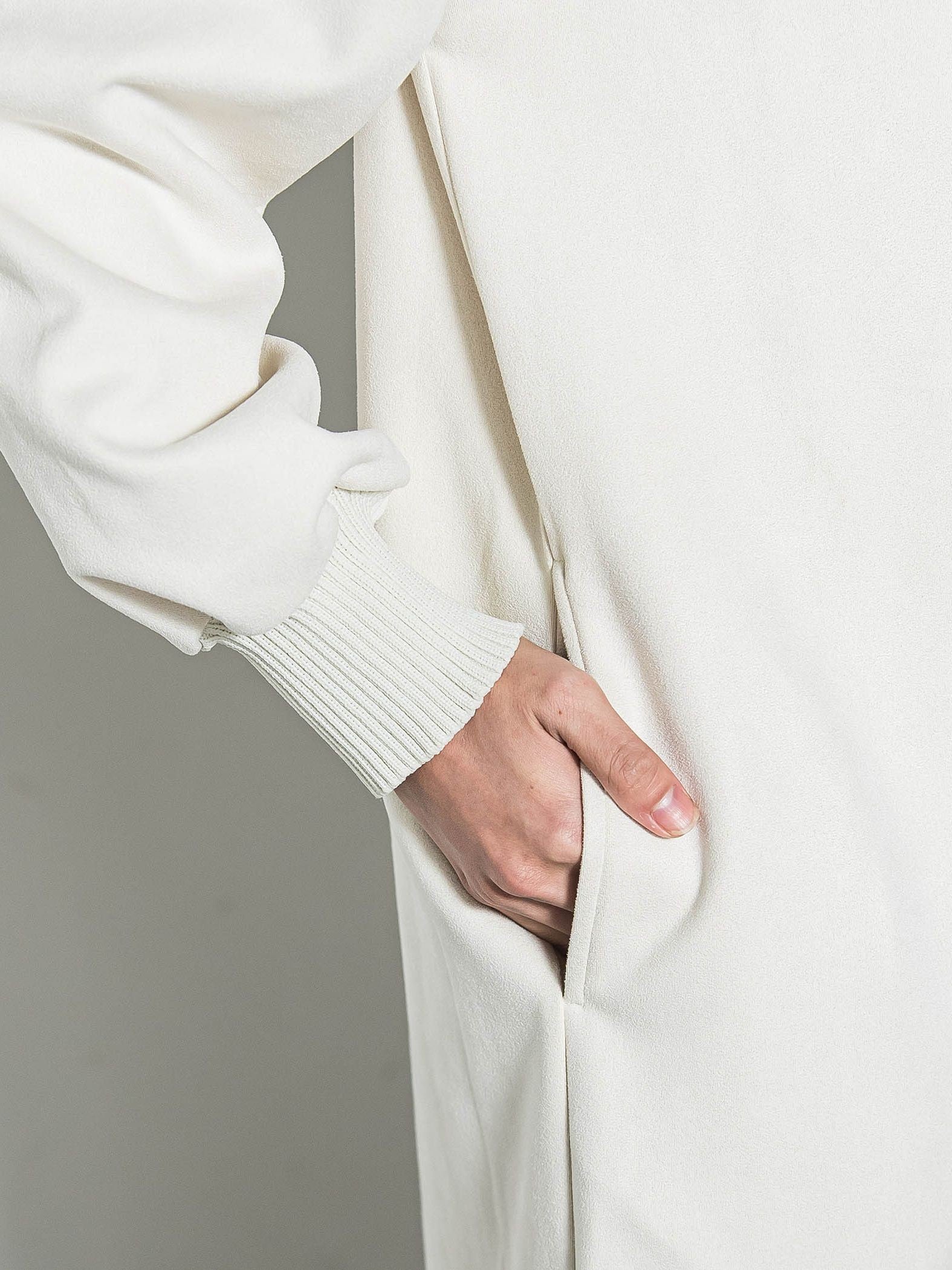 【WEB限定】スウェード×リブモックネックワンピース≪手洗い可能≫