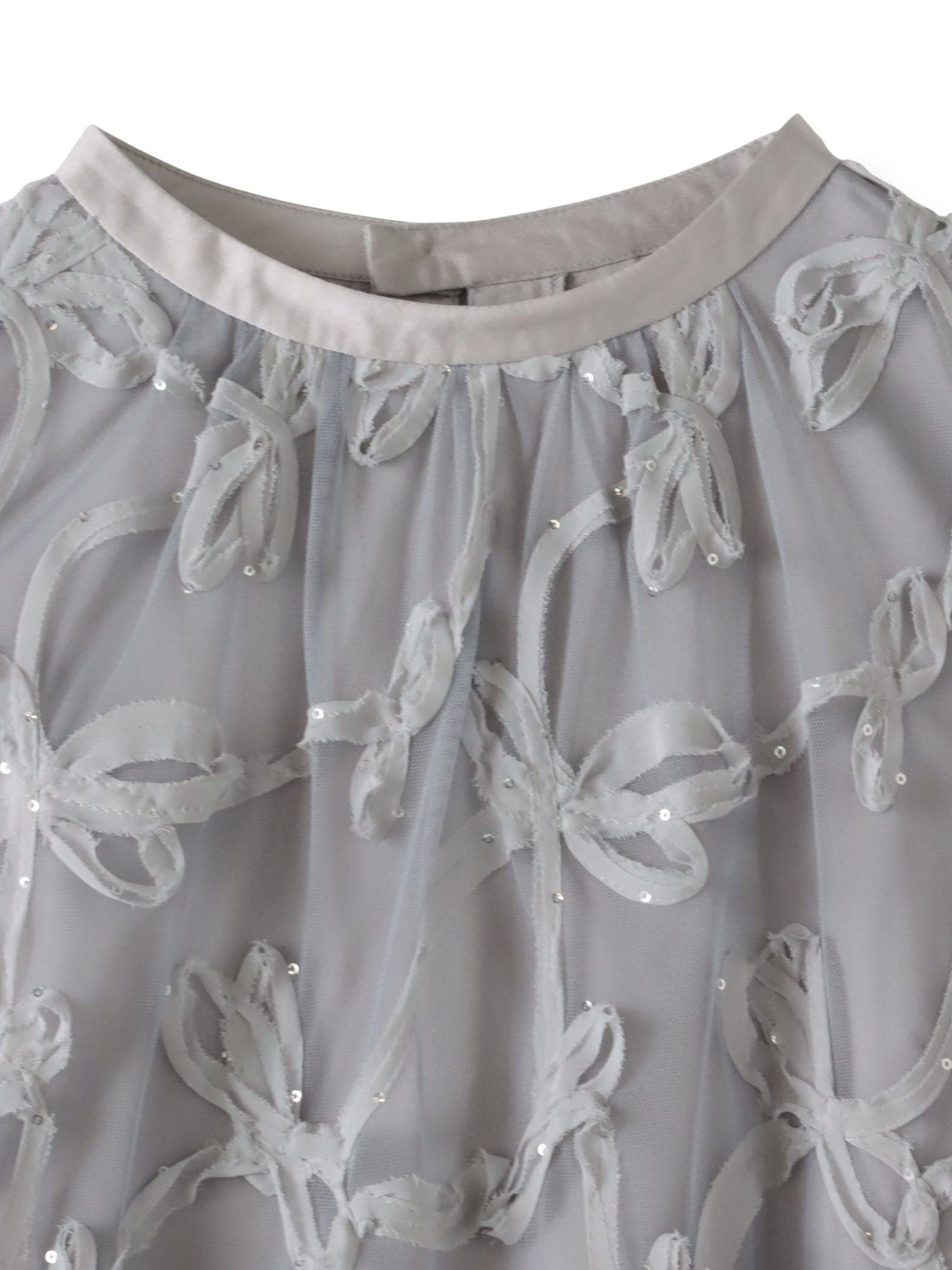 スパンコールテープチュールブラウス