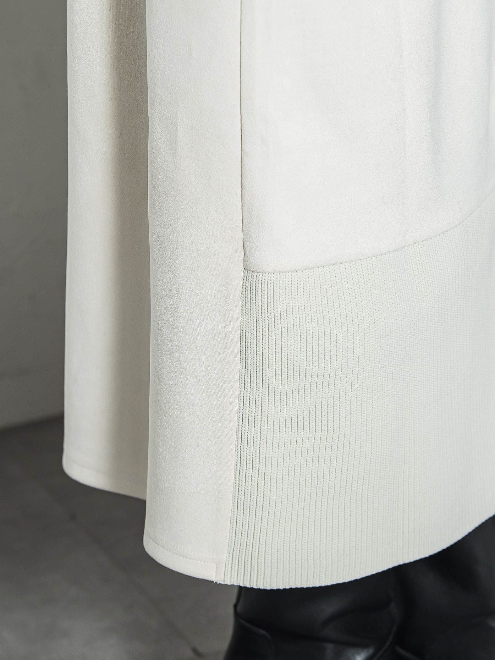 【WEB限定】スウェード×リブモックネックワンピース≪手洗い可能≫