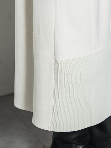 【WEB限定】スウェード×リブモックネックワンピース≪手洗い可能≫