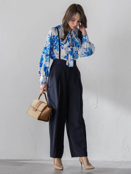 ビッグフラワーブーケブラウス